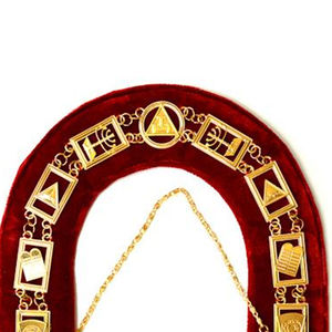 Collar de Cadena Masónica de la Francmasonería, Chapado en Oro sobre Terciopelo, de la Mejor Calidad, para Past Master, Collares de Cadena Masónicos de Metal - Product Image 4