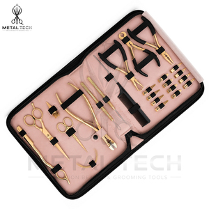 Meilleur Prix Nouvelle Arrivée Kit d'Outils pour Extensions Capillaires Rose : Ciseaux Plaqués Or, Pinces à Micro-Anneaux, Aiguille, Peigne à Queue, Pinces et Kits de Clips - Product Image 3