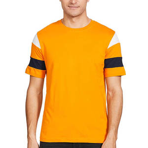 เสื้อยืดคอกลมแขนสั้นผ้าฝ้าย100% เสื้อถักแบบลำลองตัดสีตัดกันปรับแต่งได้ตามต้องการ - Product Image 2