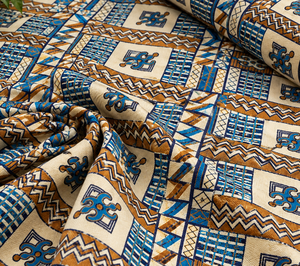 Tela chenilla con patrón étnico, tejida y teñida, de grosor medio, textil decorativo para ropa de trabajo y vestidos. - Product Image 1