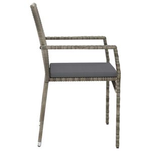 Juego de 2 Sillas de Jardín de Ratán PE Gris, Diseño Apilable Estándar - Product Image 6