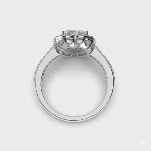 <b>Spark</b> Women's 925 Sterling Silver 3gm Oval Cut 1.50 Ct Lab Grown Diamond Classic Wedding Engagement Ring Rhodium Plated Gift - Product Image 5