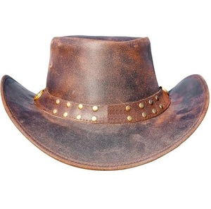 Sombrero de Vaquero de Cuero Vintage de Último Diseño, Ala Ancha, para Caza, Pesca, Deportes, Senderismo, Viajes al Aire Libre - Product Image 1