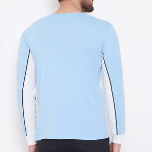 เสื้อยืดแขนยาวแบบยูนิเซ็กซ์สำหรับผู้ชาย ผ้าฝ้ายถัก 100% ด้านหน้าเรียบง่าย สวมใส่สบาย ระบายอากาศได้ดี เนื้อผ้านุ่ม เสื้อแขนยาวเต็มตัว - Product Image 3