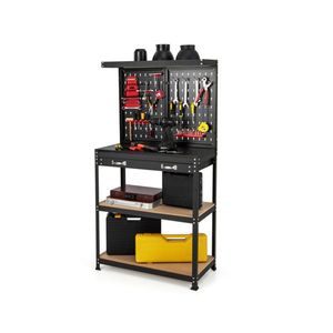 Garage Workbench with Drawer Tool Table for Organization and Convenience Metal Workbench Shelves - Product Image 2