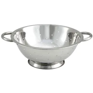 Durable <b>stainless</b> <b>steel</b> <b>colander</b> for quick washing draining fruits vegetables and pasta in healthy cooking preparations - Product Image 4