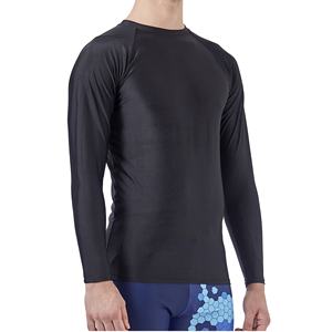 Venta caliente de tamaño personalizado de los hombres de manga larga Rash Guard traje de baño Camisa cómoda ropa de fitness - Product Image 3