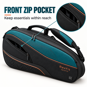 Bolsa personalizada para raqueta de squash con bolsillos con cremallera y asa acolchada cómoda, bolsa deportiva personalizada Rexfit para raqueta. - Product Image 4