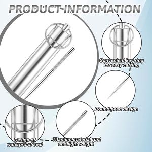 Portable Metal <b>Toothpick</b> Holder with 10 Pcs Reusable Stainless Steel <b>Toothpicks</b> Waterproof <b>Toothpick</b> Case for Camping Utensils - Product Image 3