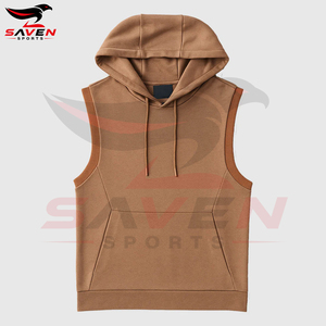 Good Supplier With Own Logo Newest <b>Men</b> <b>Sleeveless</b> Hooded Vest Knitted Solid Color Casual Hoodie Regular Fit Autumn Wear - Product Image 3