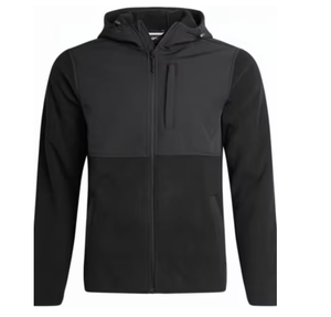 Men's <b>Thin</b> Summer Black Hooded Softshell <b>Waterproof</b> Streetwear Zip-Up Bomber <b>Jacket</b> with Discharge Printing and Heart Pattern - Product Image 3