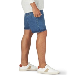 Men's Dark Straight Leg Denim Shorts Mid Waist Stonewashed Cotton Casual Summer Pockets Breathable Woven Eco-Friendly Waterproof - Product Image 2