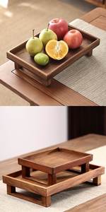 Bandeja de Servicio Rectangular de Madera Hecha a Mano, Diseño Minimalista de Madera Sólida, Vajilla Duradera para el Hogar, Bandeja de Servicio de Madera - Product Image 6