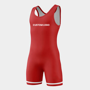 Traje de Lucha Libre Profesional al por Mayor, Ropa Deportiva de Artes Marciales de Spandex y Poliéster Estampado con Cuello Redondo - Product Image 1