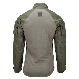เสื้อเชิ้ตแทคติคอลสีเขียวมะกอกคุณภาพสูง โพลีเอสเตอร์ แขนยาว คอซิปครึ่งตัว ดีไซน์สำหรับชุดทำงาน - Product Image 3
