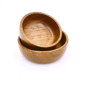 Vaisselle rustique en bois véritable, bols faits à la main, design minimaliste, bois non traité, artisanat pour servir les aliments, usage domestique - Product Image 3