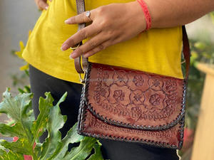 Buffalo Leather Handmade Tooled <b>Bags</b> Handbag Vintage <b>Sling</b> <b>Bags</b> Women Leather <b>Bags</b> - Product Image 3