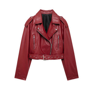 Chaqueta de Cuero Sintético con Cinturón para Mujer, Moda Primavera 2026, Estilo Vintage, Manga Larga, Abrigo Chic para Mujer - Product Image 6
