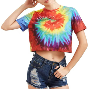 Tops Cortos de Lona Personalizados para Mujer, de Verano, con Manga Corta, Estampado Puff Personalizado, Transpirables, Ecológicos, Gran Venta - Product Image 2