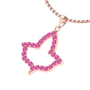 Rose Gold Plated Silver Leaf <b>Necklace</b> Women Crystal Pendant Jewelry Elegant Fashion Accessory Gift Daily Wear Stylish <b>Statement</b> - Product Image 2