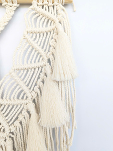 Tapiz de Pared de Macramé de Algodón Estilo Nórdico Bohemio, Rectangular de 50x80 cm, Desmontable, Lavable, de Varias Piezas, Hermoso Arte Moderno - Product Image 3