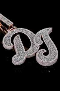Colgante de Plata de Ley 925 con Letra Inicial Personalizada, Colgante con Nombre de Diamante Moissanite VVS, Colgante Hip Hop con Incrustaciones de Diamantes - Product Image 2