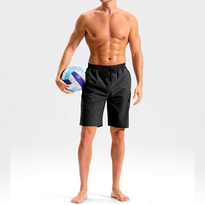 Shorts de Playa para Hombre, de Secado Rápido, Tejido 100% Poliéster, Cintura Alta Elástica, Bolsillos con Estampado por Transferencia de Calor - Product Image 1