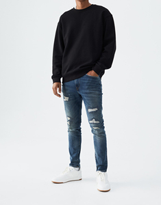 2025 High Quality <b>Jeans</b> <b>Men</b> Streets Styles Custom Logo Designer Brand Hip Hop Stretch Ripped Denim <b>Men</b> <b>Jeans</b> - Product Image 1