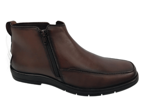 Bottines Chelsea Dlords en cuir de mouton, hauteur cheville, fermeture à enfiler, semelle intermédiaire TPR amortie, doublure en microfibre, marron uni, toutes saisons - Product Image 1