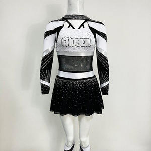 Tenues de cheerleading personnalisées pour écolières, avec logo, impression de lettres, col rond, manches longues, uniformes de cheerleading de haute qualité - Product Image 1