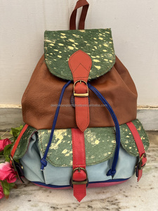 Recycled Leather Backpack Stylish Metallic Leather School Bags Unisex Multi Uses Bags Wholesale Bulk Product - Product Image 5