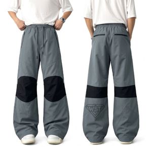 Pantalon de survêtement ample pour homme de haute qualité, couleur orange rouille, coupe large, avec cordon de serrage, en mélange de coton, décontracté et sportif - Product Image 4