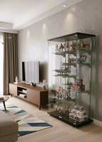 Vitrine de présentation professionnelle à double porte, de luxe, moderne, de haute qualité, en verre trempé, pour trophées, bureau de direction, hall d'hôtel