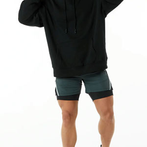 <b>Men</b>’s Premium Dark <b>Green</b> Quick Dry Sports <b>Shorts</b> Elastic Drawstring Waist Multiple Pockets Mid Length Solid Color Polyester - Product Image 3