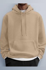 Pullover Sport Streetwear Fleece <b>Mens</b> Heavyweight Hoodie Custom Logo <b>Sweatshirt</b> Quality Jersey Fabric Solid Hooded Pullover - Product Image 3