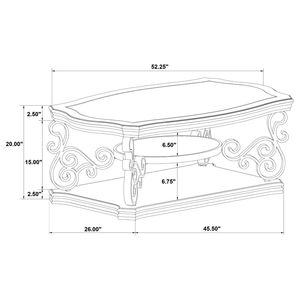 Tavolino da Caffè Bianca Merlot con 2 Ripiani e Piano in Vetro - Product Image 3