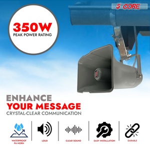 ลำโพงฮอร์น SUH-300 1 ชิ้น ขนาด 13.5 นิ้ว 5 คอร์ 350 วัตต์ PA 8 โอห์ม สำหรับทุกสภาพอากาศ ใช้ภายในอาคาร เสียงดัง - Product Image 2