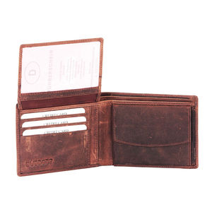 Yamo <b>RFID</b> Anti-theft Genuine Leather Men's Vintage <b>Wallet</b> Money Clip Short Style Open Closure Multi-card Position 2 Polyester - Product Image 5
