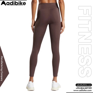 Pantalons de yoga pour femmes de haute qualité avec logo personnalisé, leggings de fitness unis, spandex/polyester, extensibles dans quatre directions, séchage rapide - Product Image 2