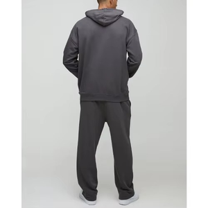 Sweat à capuche vintage personnalisé pour l'hiver, 100% coton, épais, gris foncé, en molleton français, séchage rapide, pour homme - Product Image 2