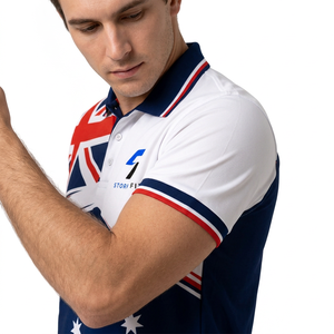 เสื้อโปโลพิมพ์ลายธงชาติออสเตรเลียสำหรับผู้ชาย แบรนด์ Storm Fit แขนสั้น แห้งเร็ว สปอร์ต ทรงปกติ ผลิตจากผ้าโพลีเอสเตอร์ถัก - Product Image 6