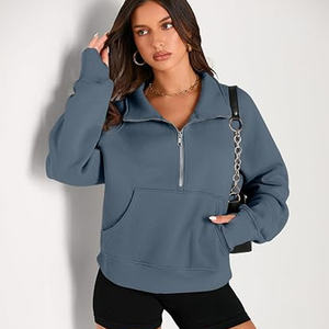 Sudadera Personalizada con Apliques Bordados y Media Cremallera para Hermandades, Clubes Deportivos, Escuelas y Universidades - Venta al por Mayor B2B - Product Image 4