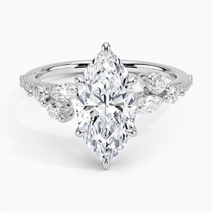 Anillo BOJ 0152 con Corte Marquesa, Plata 925, Engaste de Puntas para Alivio de Migrañas, Anillo Solitario con Diamante de 2ct, Color D, VVS1, Moissanita Certificada por GRA - Product Image 1