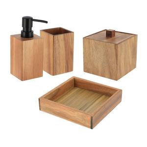 Juego de baño de madera de alta calidad, ideal para exhibir en el tocador, con un estilo elegante para el baño y para la higiene diaria, procedente de la India. - Product Image 1