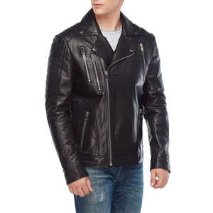Veste en cuir véritable pour homme OEM 2026 en peau de mouton, veste en cuir d'hiver pour homme, veste bomber en cuir pour homme - Product Image 3