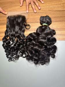 Extensions de cheveux indiens Remy bruts, texture ondulée douce, non traitées, double trame, pour usage quotidien : modèle non permanent - Product Image 4