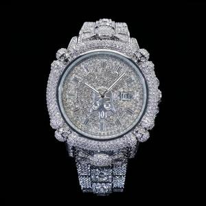 Luxury Iced Out Skull <b>Men</b> Watch Fully Bling Quartz Wristwatch Baguette Diamond Cut Index Waterproof Hip Hop Watches for <b>Men</b> - Product Image 1