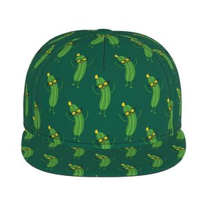 Casquette Snapback 6 Panneaux Motif Dessin Animé Concombre Réglable Unisexe Chapeau Décontracté Tissu Sergé Printemps Été - Product Image 1