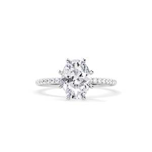 Oval Cut Diamond Engagement Ring Prong Setting Pave Women's floral Fine Jewelry IGI Certified - Product Image 4
