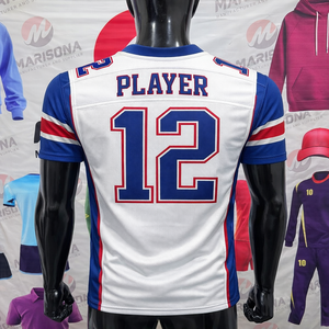 Maillot de football américain personnalisé OEM, court, uni, avec nom et numéro d'équipe, séchage rapide, 100 % polyester, broderie sublimée, grandes tailles - Product Image 2